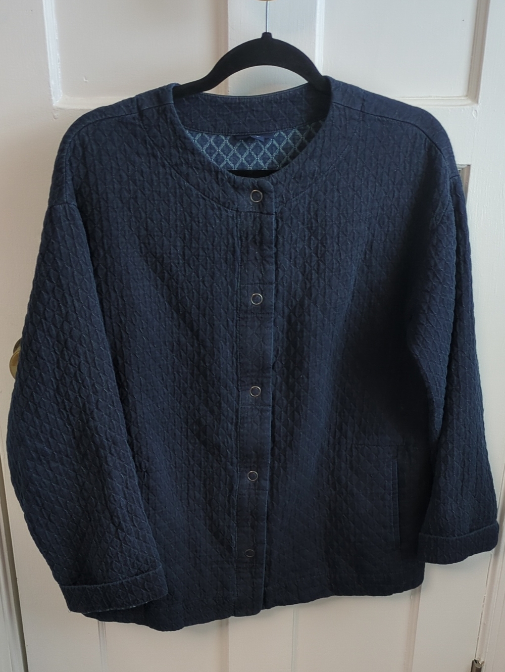 J. Jill Navy Quilted Utility Jacket